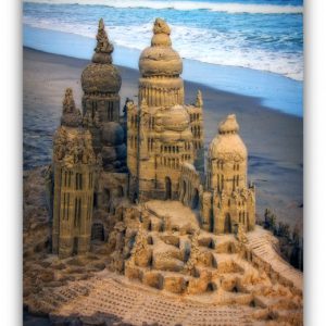 Sentinel: sandcastle & photo by artist Lou Gagnon, available as aluminum prints at www.SandWaterSky.com ~ 2015© LynnVale Studios llc