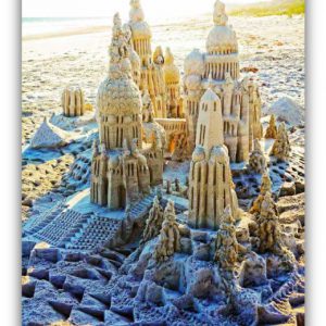 Setting in Sunshine: sandcastle & photo by artist Lou Gagnon, available as aluminum prints at www.SandWaterSky.com ~ 2015© LynnVale Studios llc