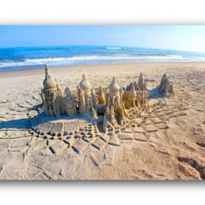 Setting on Sand: sandcastle & photo by artist Lou Gagnon, available as aluminum prints at www.SandWaterSky.com ~ 2015© LynnVale Studios llc